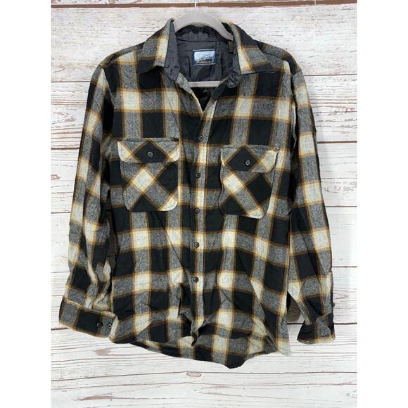Fieldmaster Men's Wool Blend Plaid Button Down Shirt Size Medium - Picture 1 of 13
